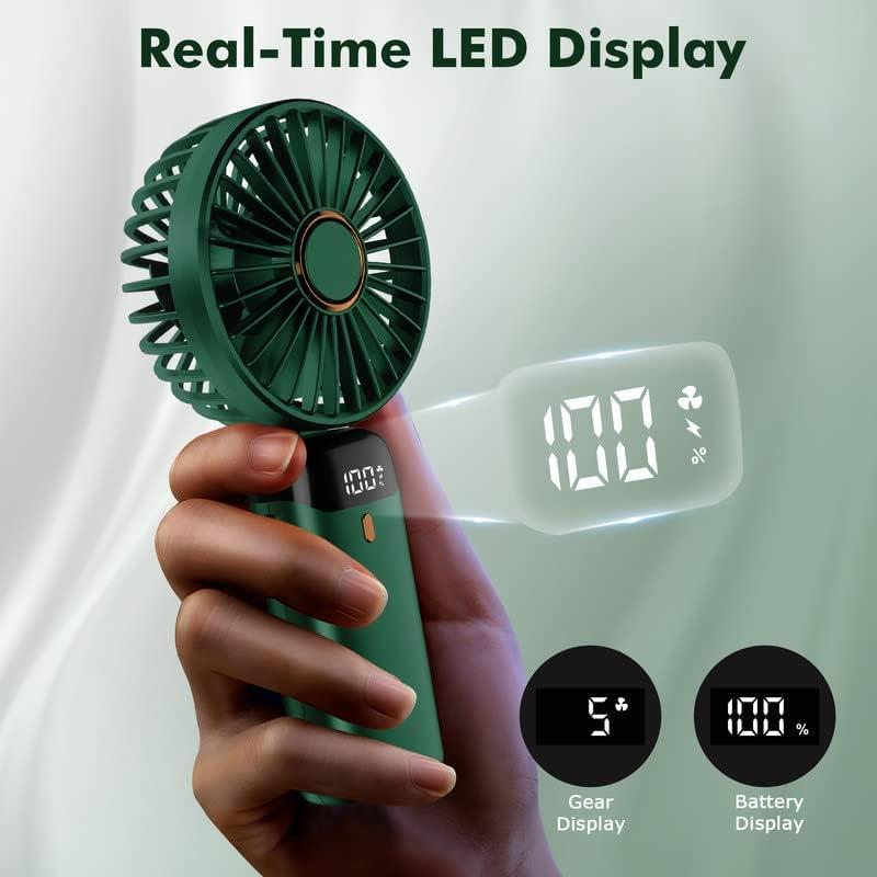 Handheld Mini Fan Strong Wind USB Rechargeable Fan 180° Adjustable Head