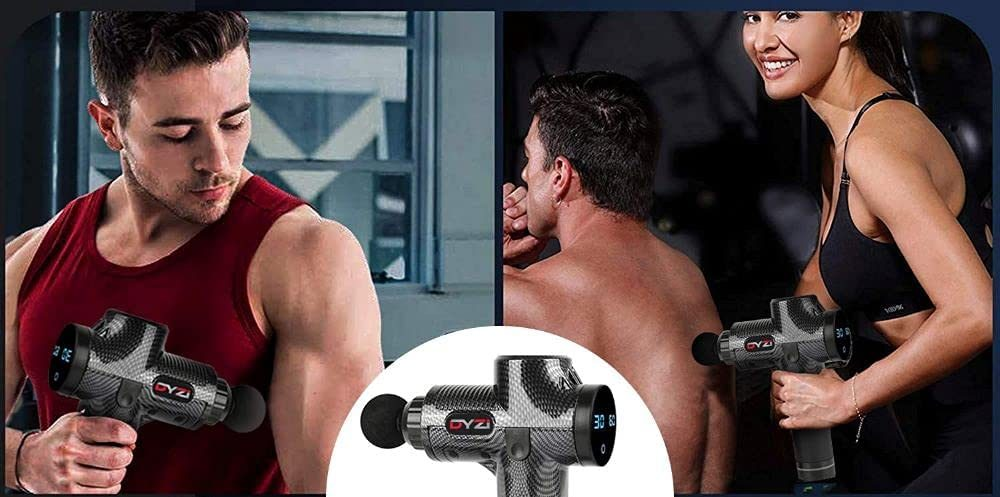 Handheld Massage Gun, Percussion Deep Tissue Muscle Body Massager 6 Heads by Dyzi