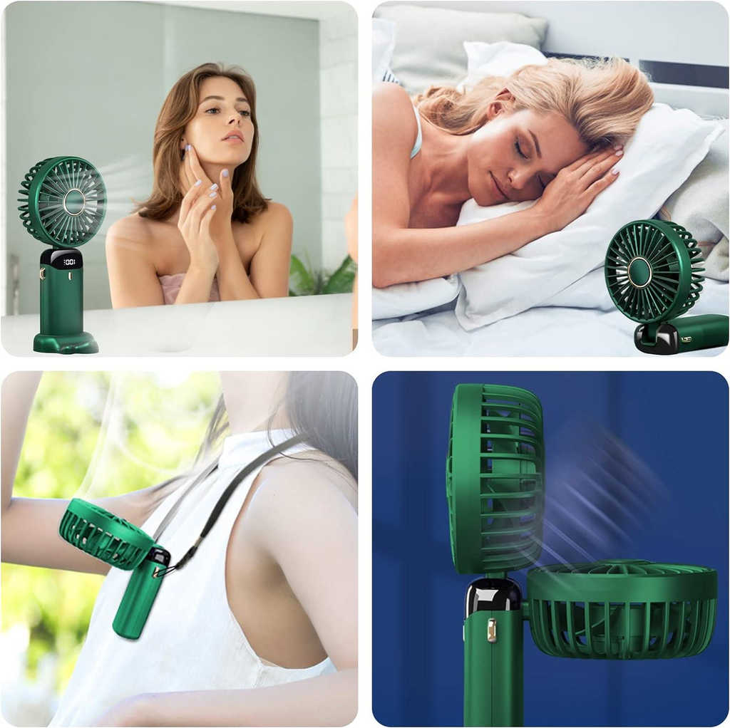 Handheld Mini Fan Strong Wind USB Rechargeable Fan 180° Adjustable Head