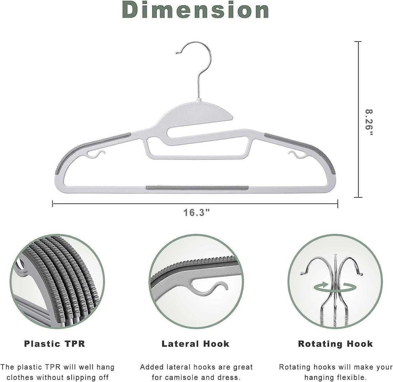 Belofay 80 Pack White Plastic Coat Hangers Non Slip Heavy Duty Adult Clothes