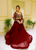 Red Embroidered Lehenga Set for Women