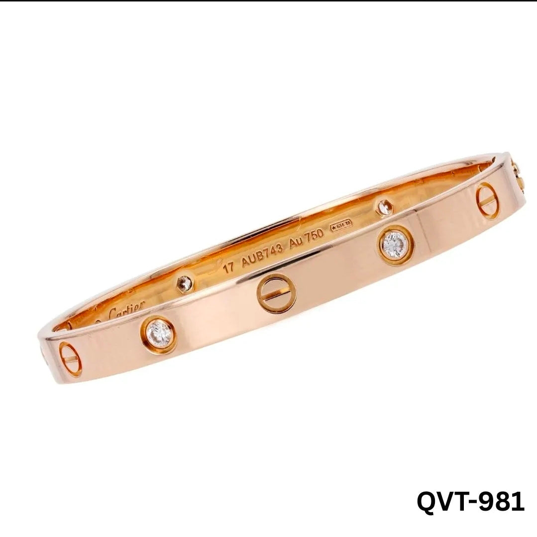 Golden Screw Bangle with Stones for Daily Wear