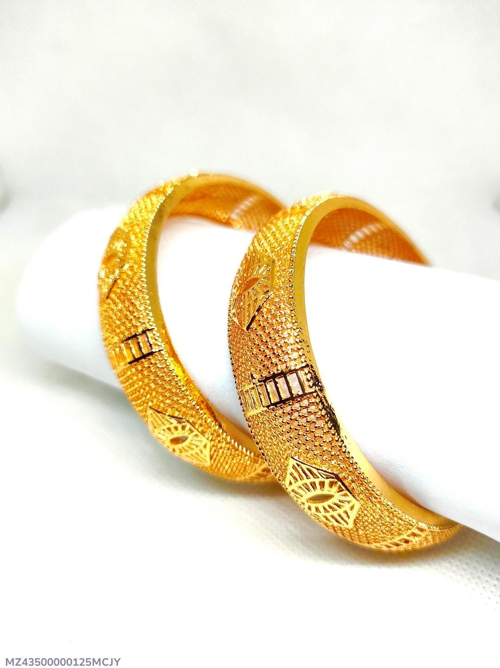 Golden Screw Bangle with Stones for Daily Wear