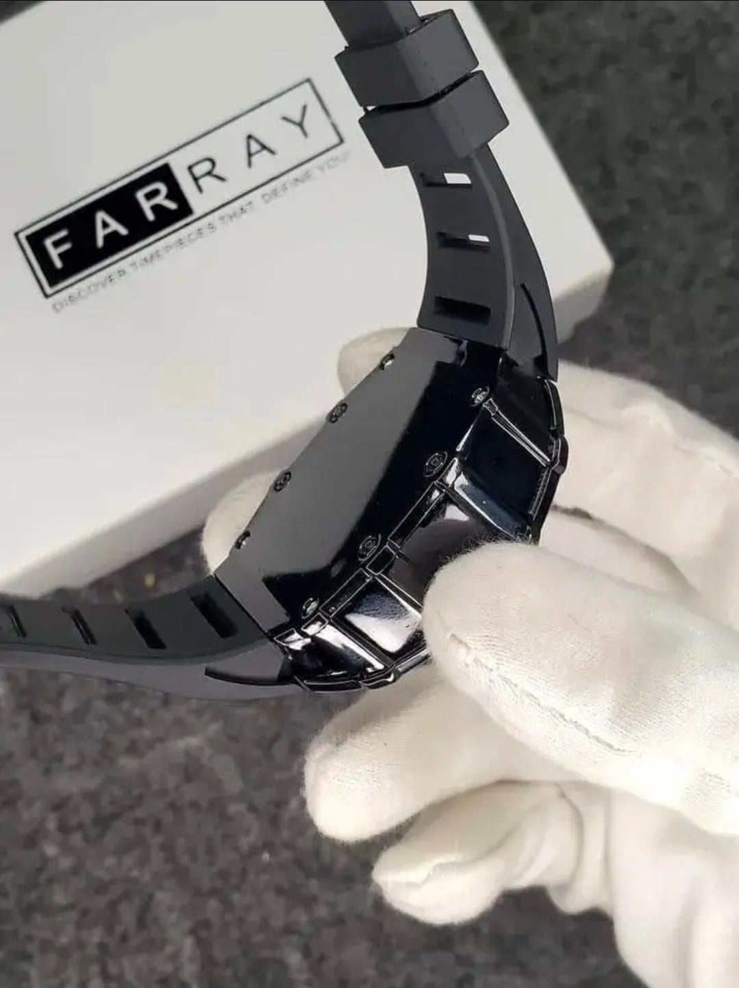 Richard Black Belt Skeleton Watch