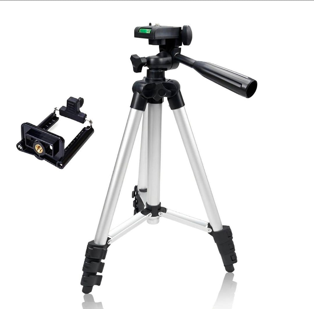 Portable Tripod Stand with Mic & Light Black