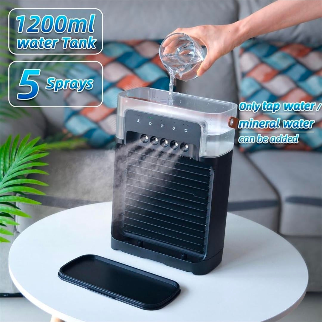 Mini Air Cooler USB Rechargeable White Portable