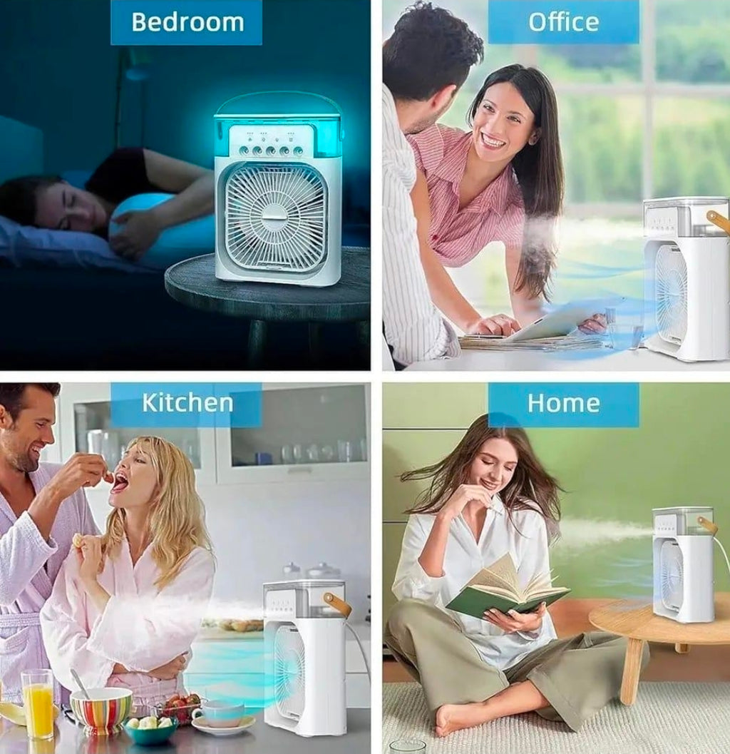 Mini Air Cooler USB Rechargeable White Portable